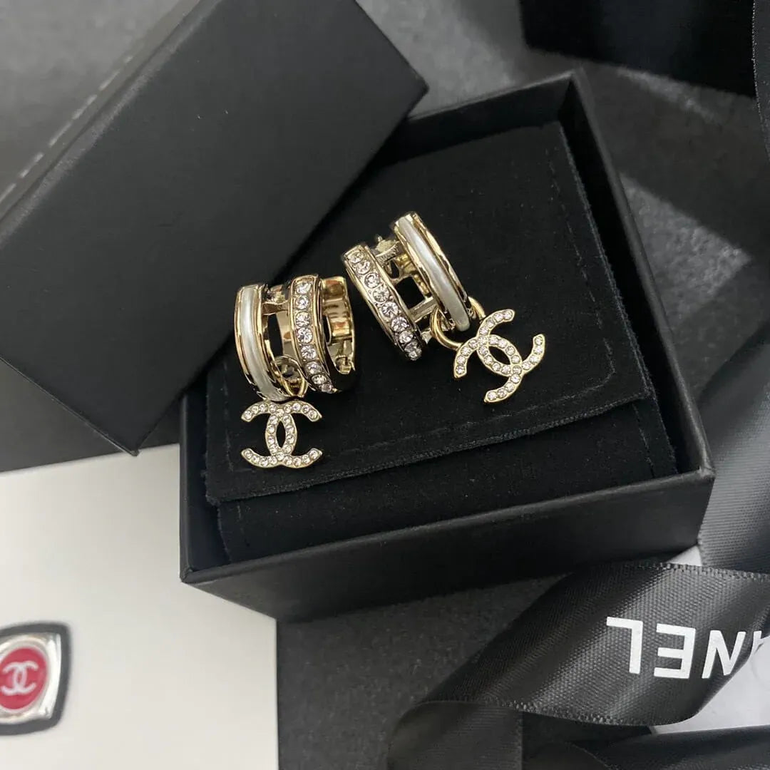 Vintage Circular Letter Drop Earrings
