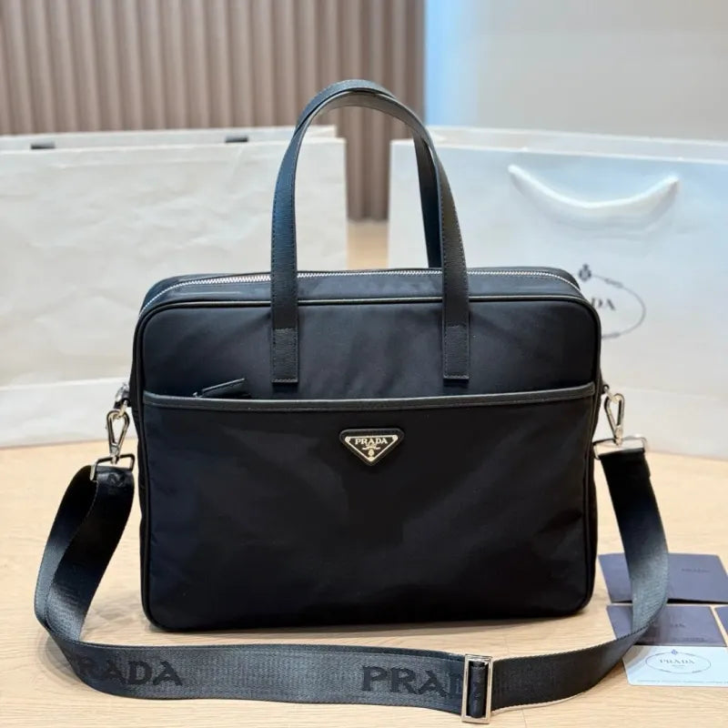 Solid Nylon Business Bag