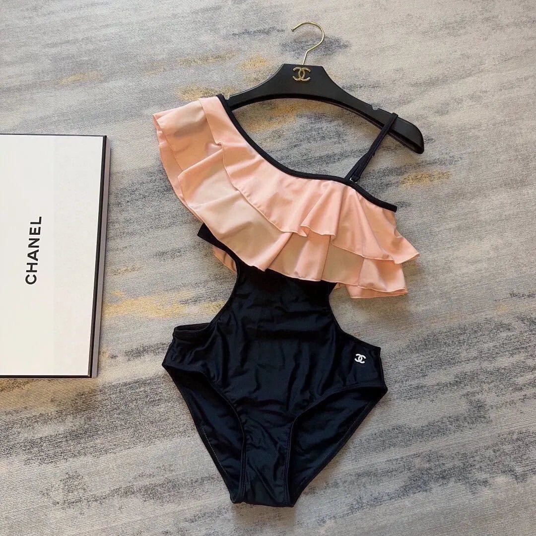 One-Shoulder Lace Swimsuit