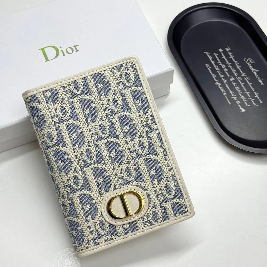Jacquard Fabric with Leather Card Holder Wallet