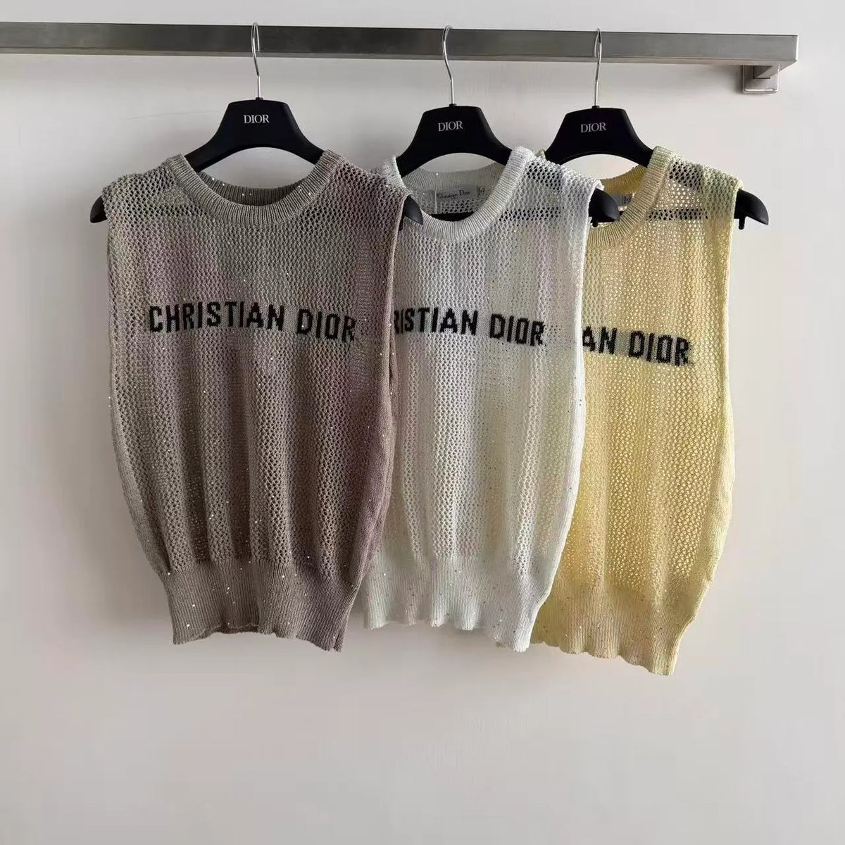 Cutout Letter Knit Tank Top