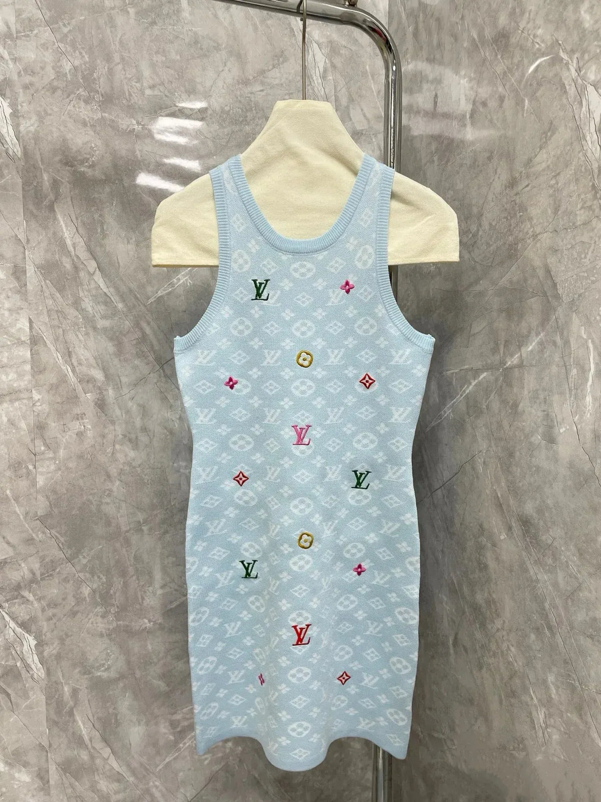 Candy Color All Over Print Knit Dress