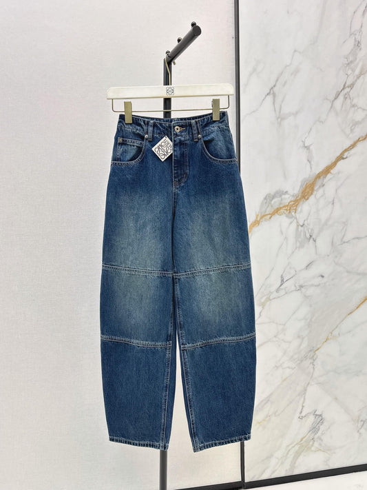 Segmented Baggy Denim Pants
