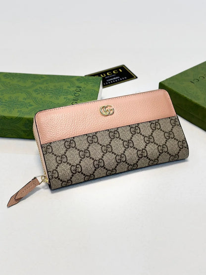 Multi-Color Patterned Long Zip Wallet