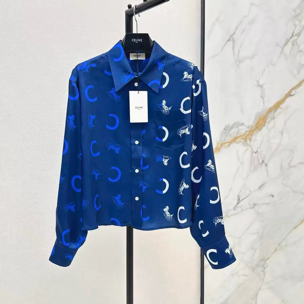 Satin Carriage Print Shirt
