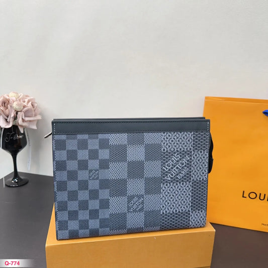 Checkerboard Patchwork Clutch Bag
