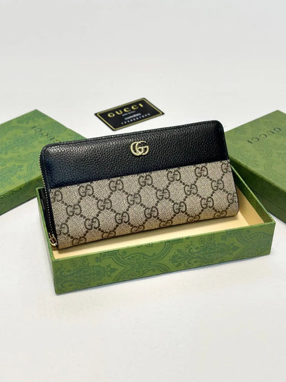 Multi-Color Patterned Long Zip Wallet