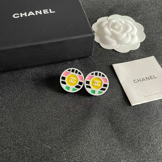 Colorful Circle Stud Earrings