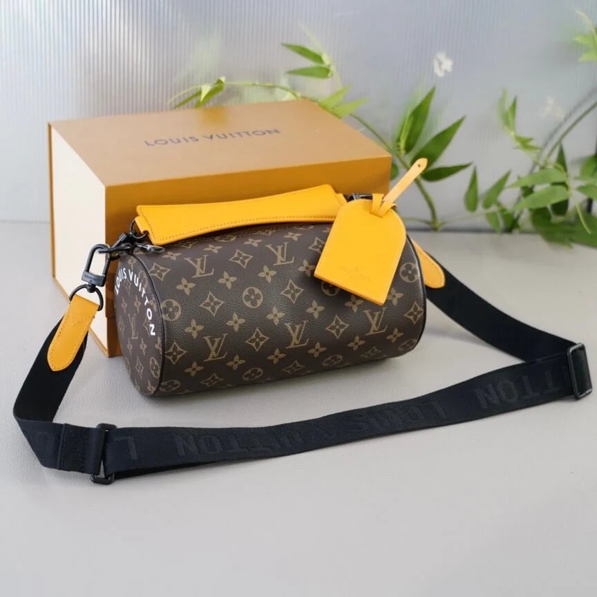 Fashion Print Cylindrical Crossbody Shoulder Bag