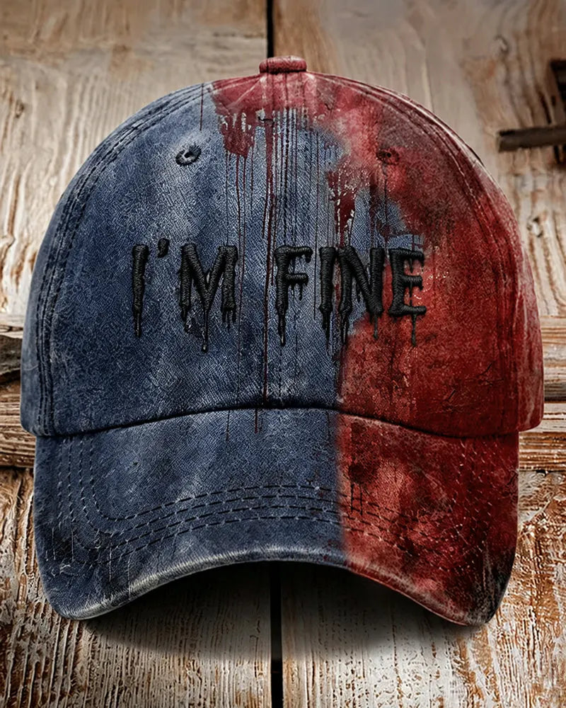 Unisex "I'm Fine Bloody Halloween" Printed Hat
