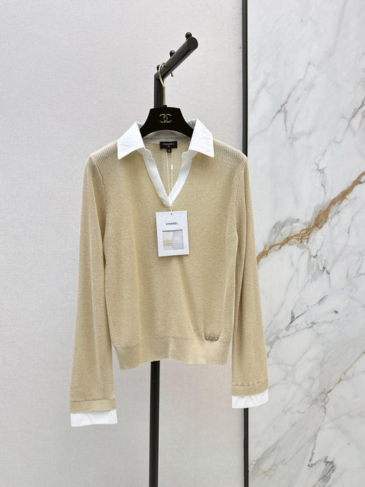 Two-Piece Collar Knit Top