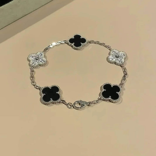Classic Five-Strand Mother-of-Pearl & Diamond Patch Bracelet