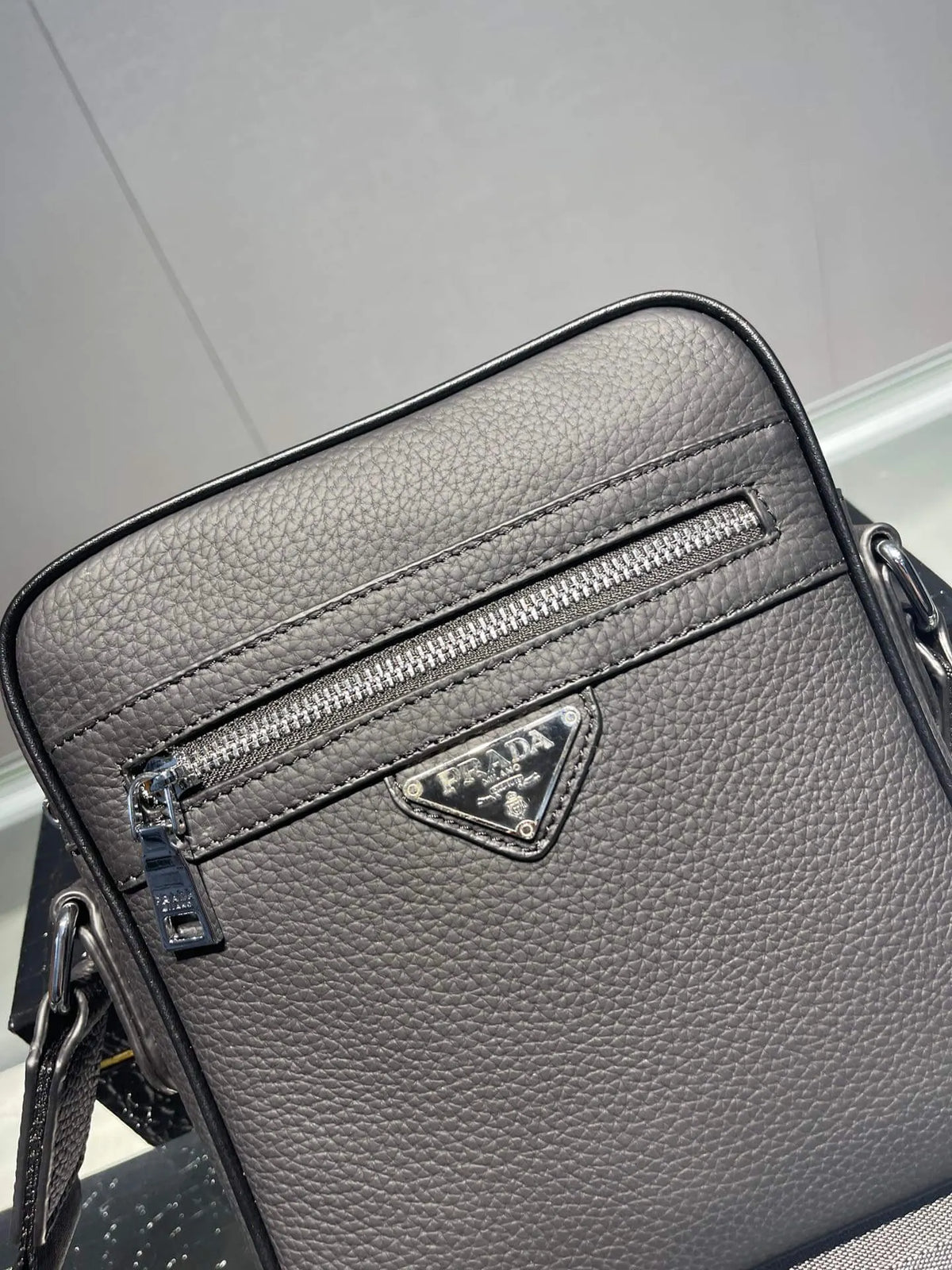 Leather Triangle Crossbody Bag