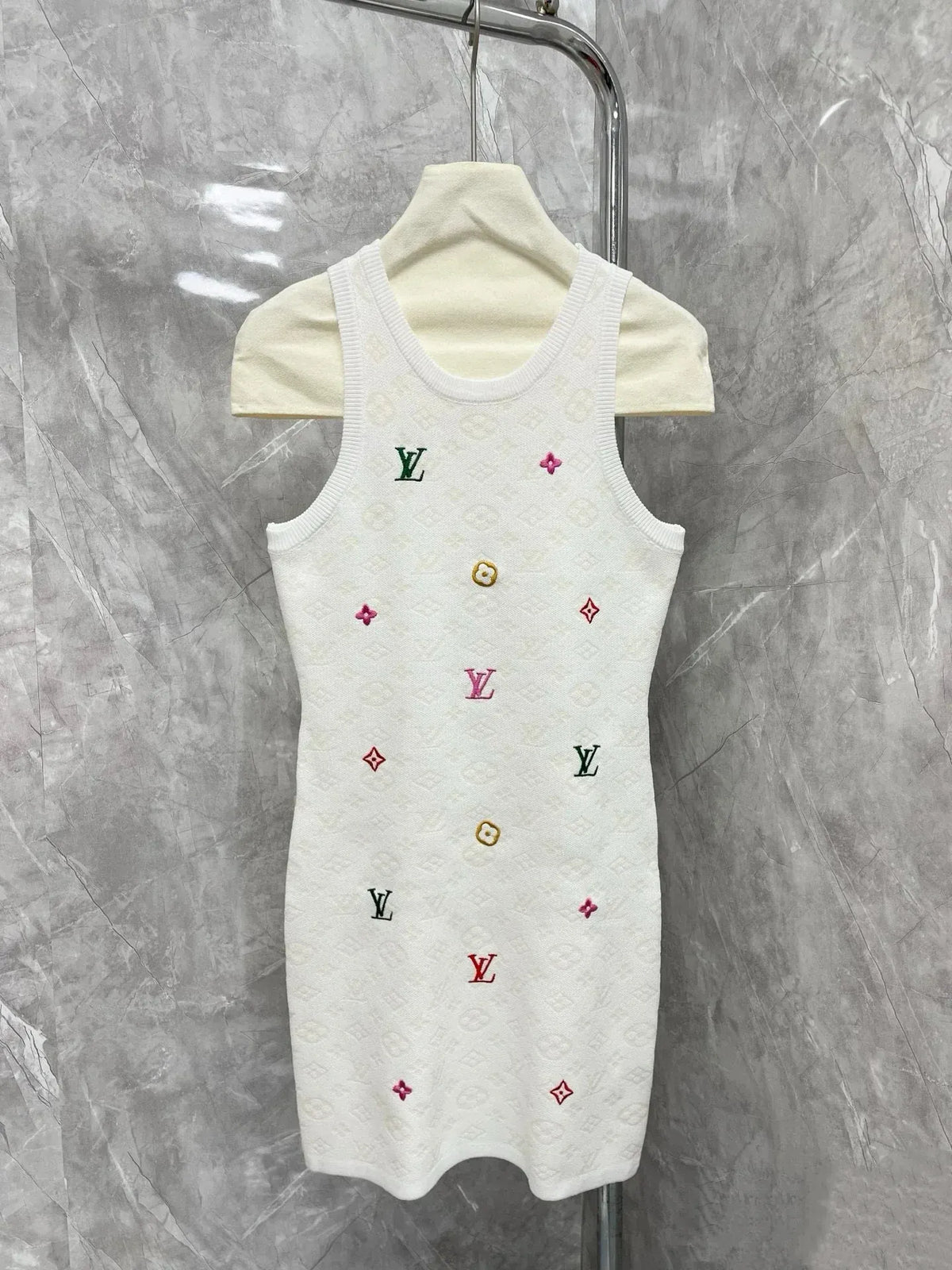 Candy Color All Over Print Knit Dress