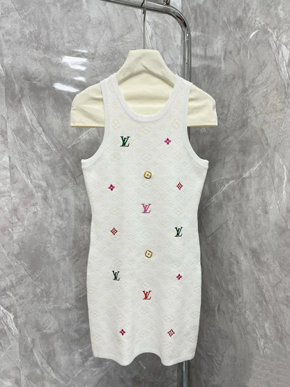 Candy Color All Over Print Knit Dress