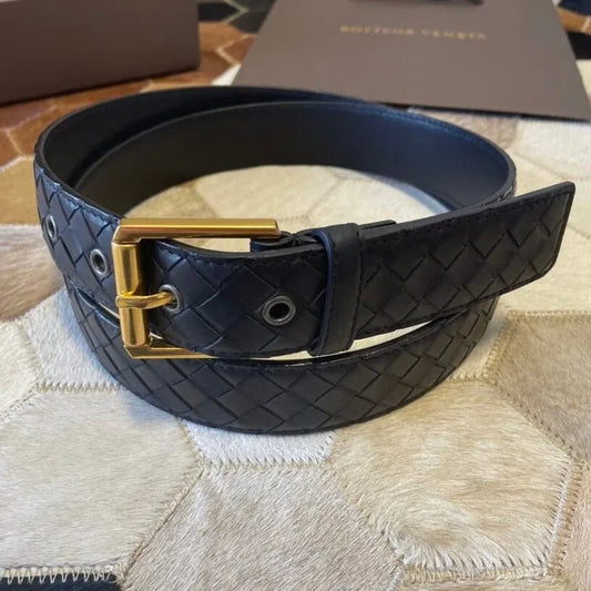 Minimalist Style Leather Woven Belt