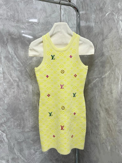 Candy Color All Over Print Knit Dress