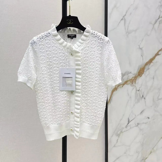Scallop Edge Crochet Short Sleeve