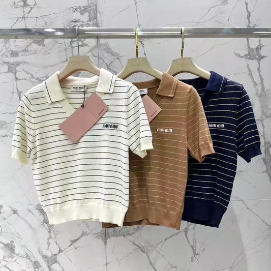 Color-Block Stripe Knit Top