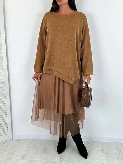 ✨New Arrival✨Batwing sweater + mesh skirt