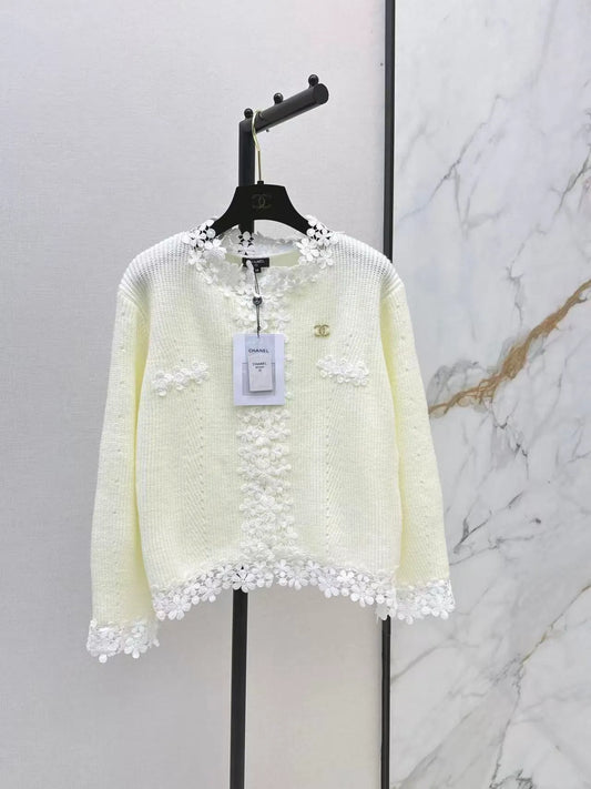 Fall Petal Lace Panel Sweater
