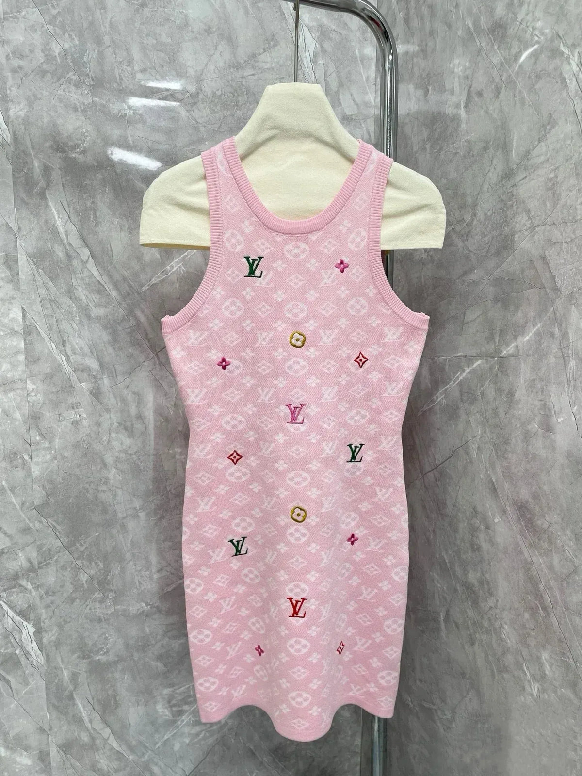 Candy Color All Over Print Knit Dress