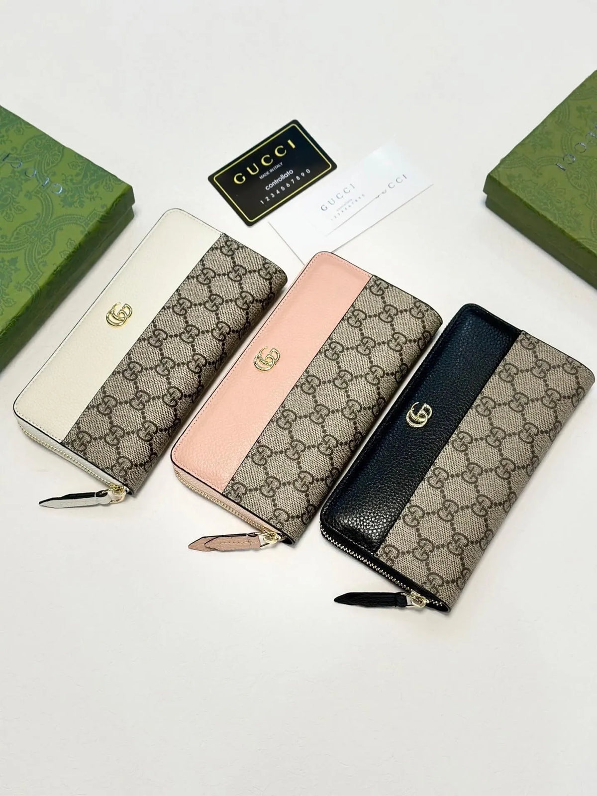 Multi-Color Patterned Long Zip Wallet