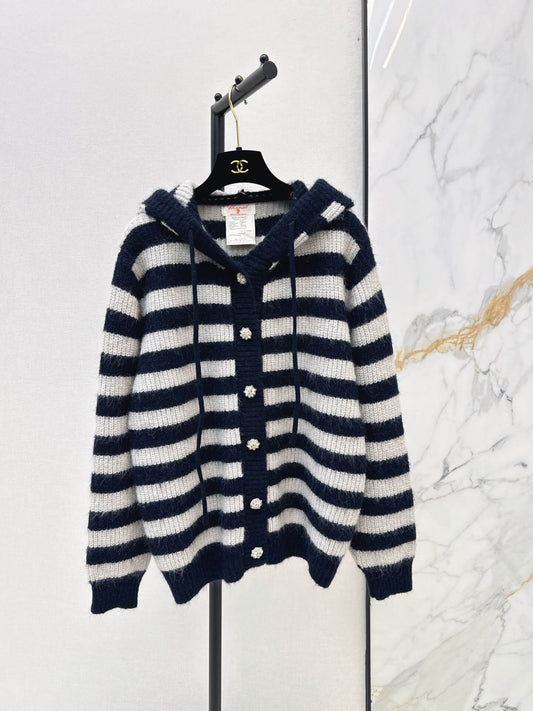 Stripe Button Knit Jacket