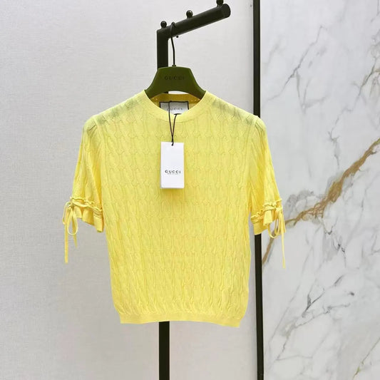 Cable Knit Short Sleeve Top