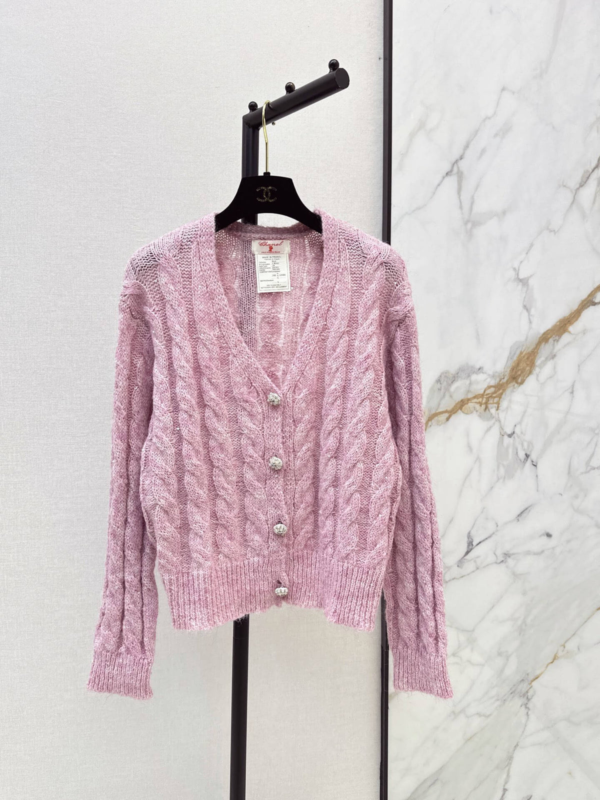 Cable Knit V-Neck Cardigan