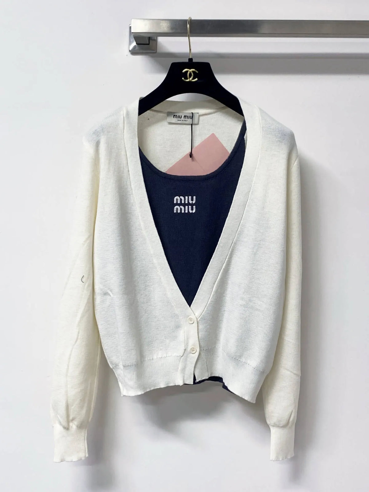 Preppy Fake Two-Piece Cardigan