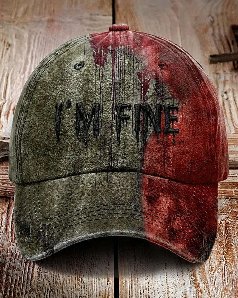 Unisex "I'm Fine Bloody Halloween" Printed Hat