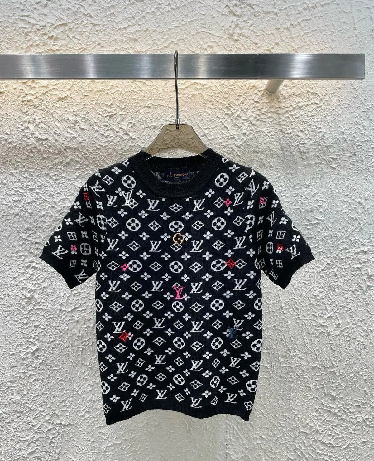 Classic Embroidered Lettering Knitted Top