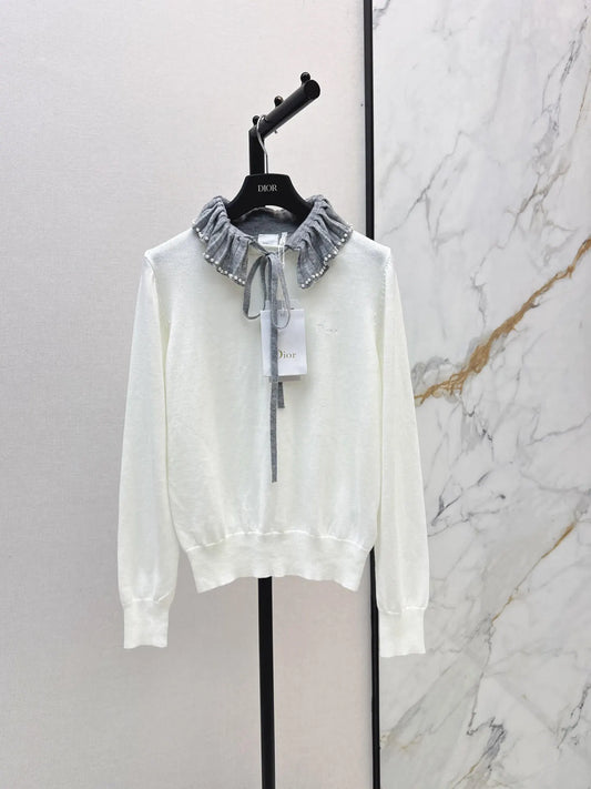 Pearl Ruffle Knit Top