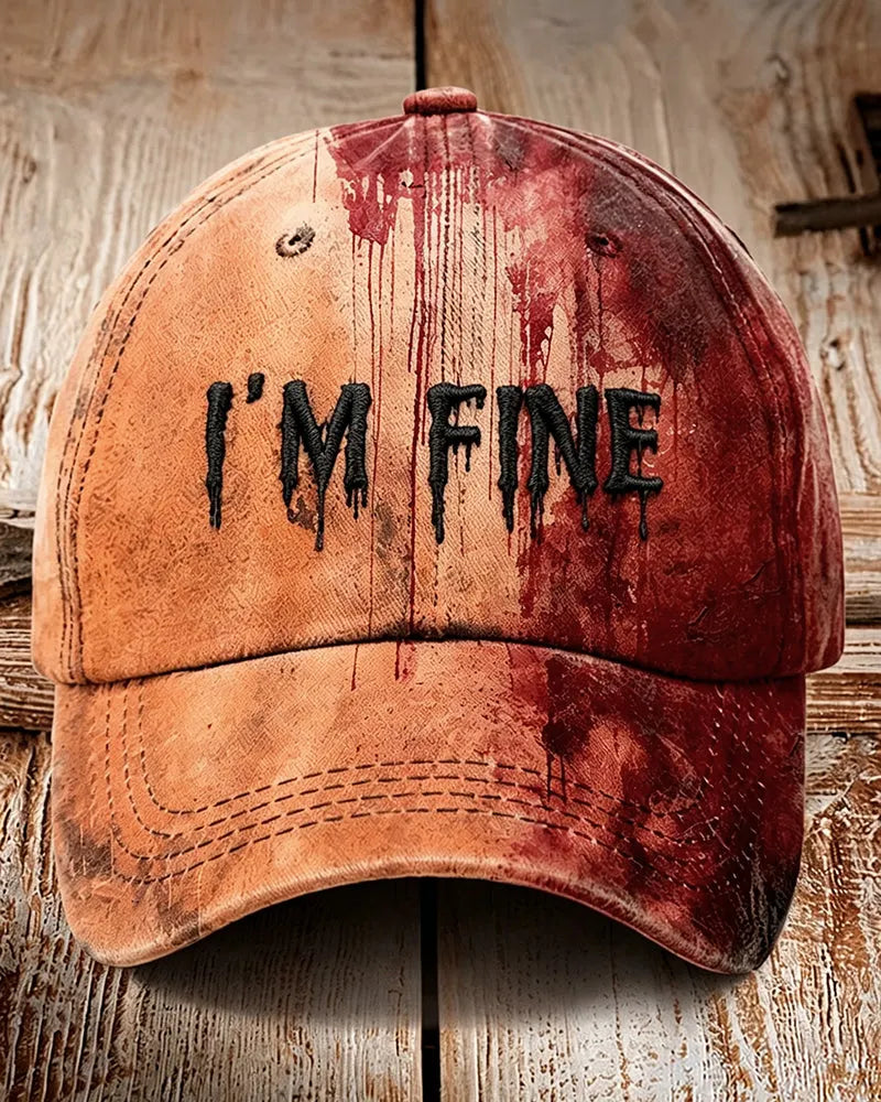Unisex "I'm Fine Bloody Halloween" Printed Hat