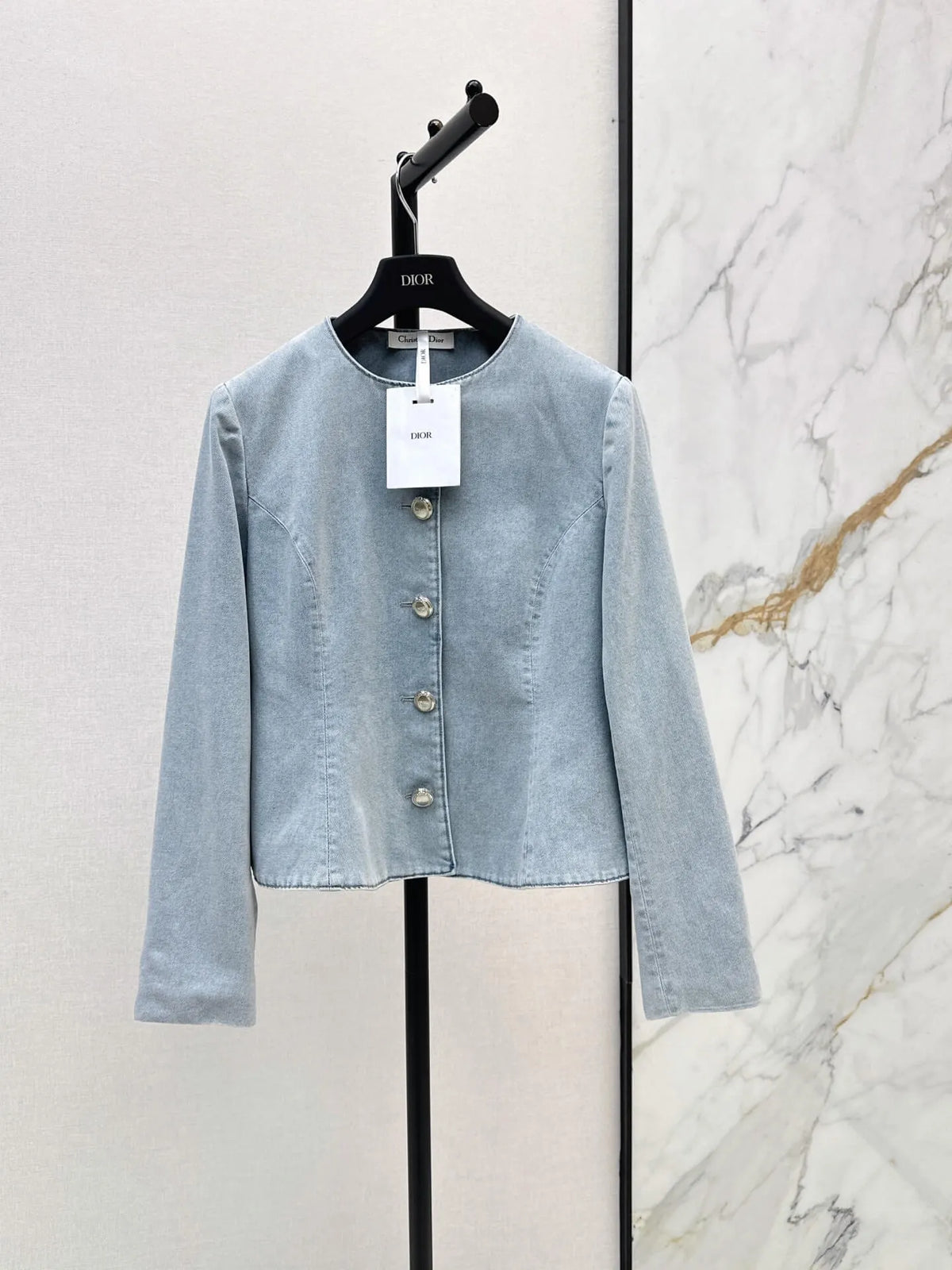 Commute Elegant Denim Jacket Skirt Set